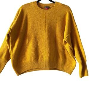 Vince Camuto Mustard Yellow Center Seam Oversized Sweater Women’s Large Cozy
